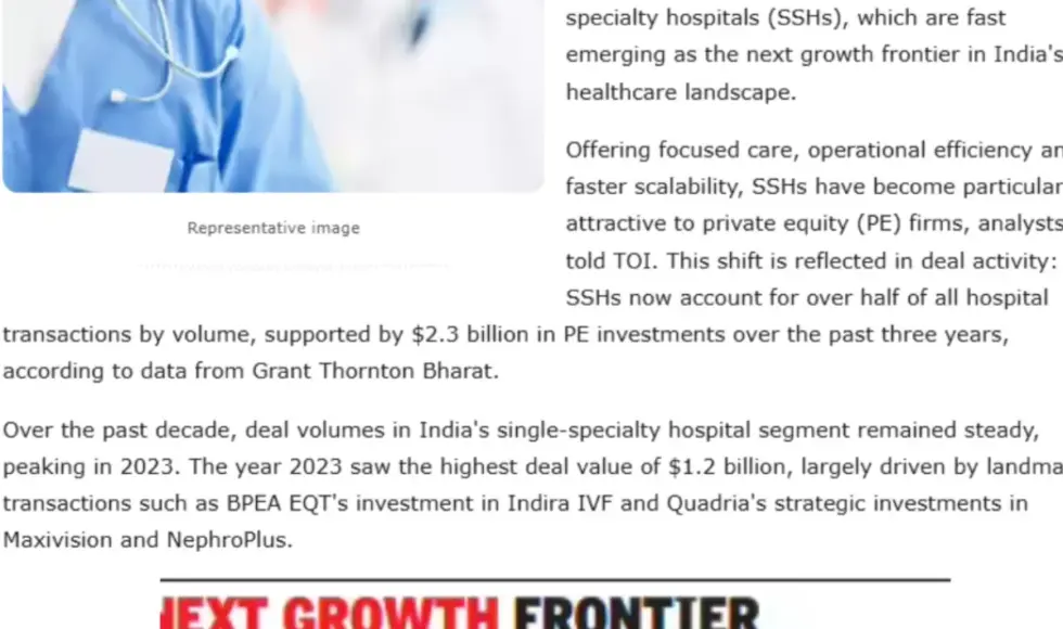 Investors Are Bidding Big on Single Speciality Hospitals
